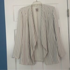 Chico’s White Striped Jacket  Size 2